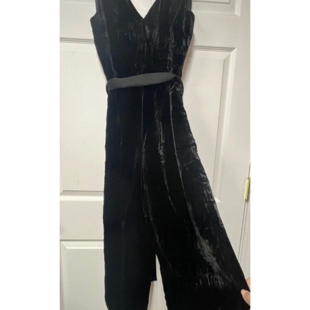 JCrew velvet jumpsuit black womens size 4